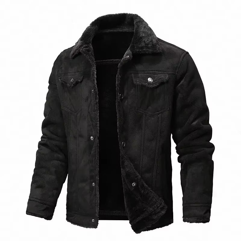 Winter Men Suede Leather Coat High-Quality Male Thicken Warm Jacket Youth Fashion Casual Coat Men Clothing Mens Leather Jacket