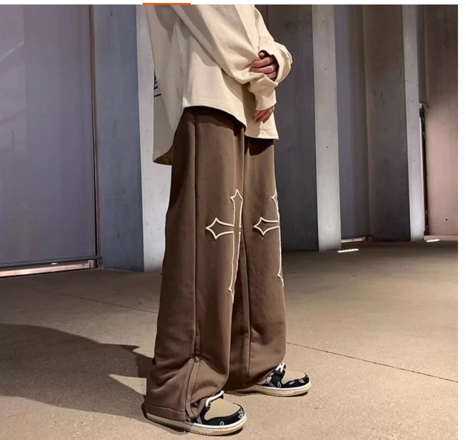 American Retro Trend Printed Pants Men'S and Women'S Fashion Brand Casual Straight Pants High Street Hip Hop Sweatpants