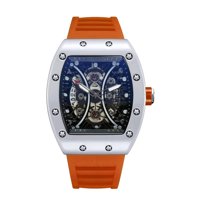 Men'S Watch Light Luxury Brand Wine Barrel Dial Fashionable Night Glow Sports Watch Calendar Clock Reloj L146