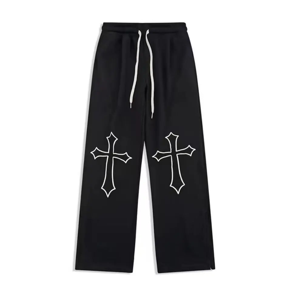 American Retro Trend Printed Pants Men'S and Women'S Fashion Brand Casual Straight Pants High Street Hip Hop Sweatpants