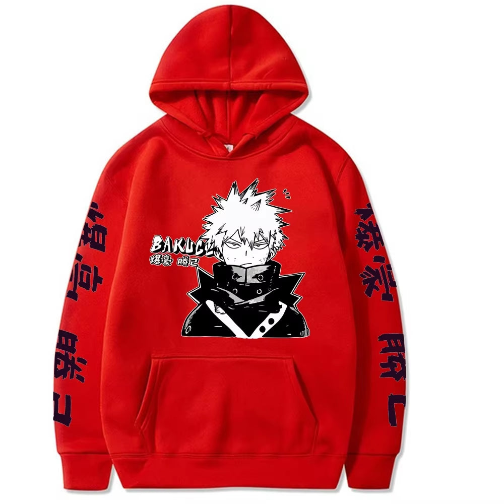 Bakugou Katsuki Graphic Printed Hooded Anime My Hero Academia Sweatshirt Men Women Hoodies Casual Streetwear Harajuku Pullover