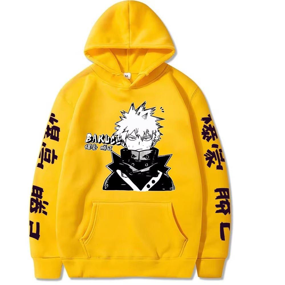 Bakugou Katsuki Graphic Printed Hooded Anime My Hero Academia Sweatshirt Men Women Hoodies Casual Streetwear Harajuku Pullover